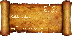 Rabb Edit névjegykártya